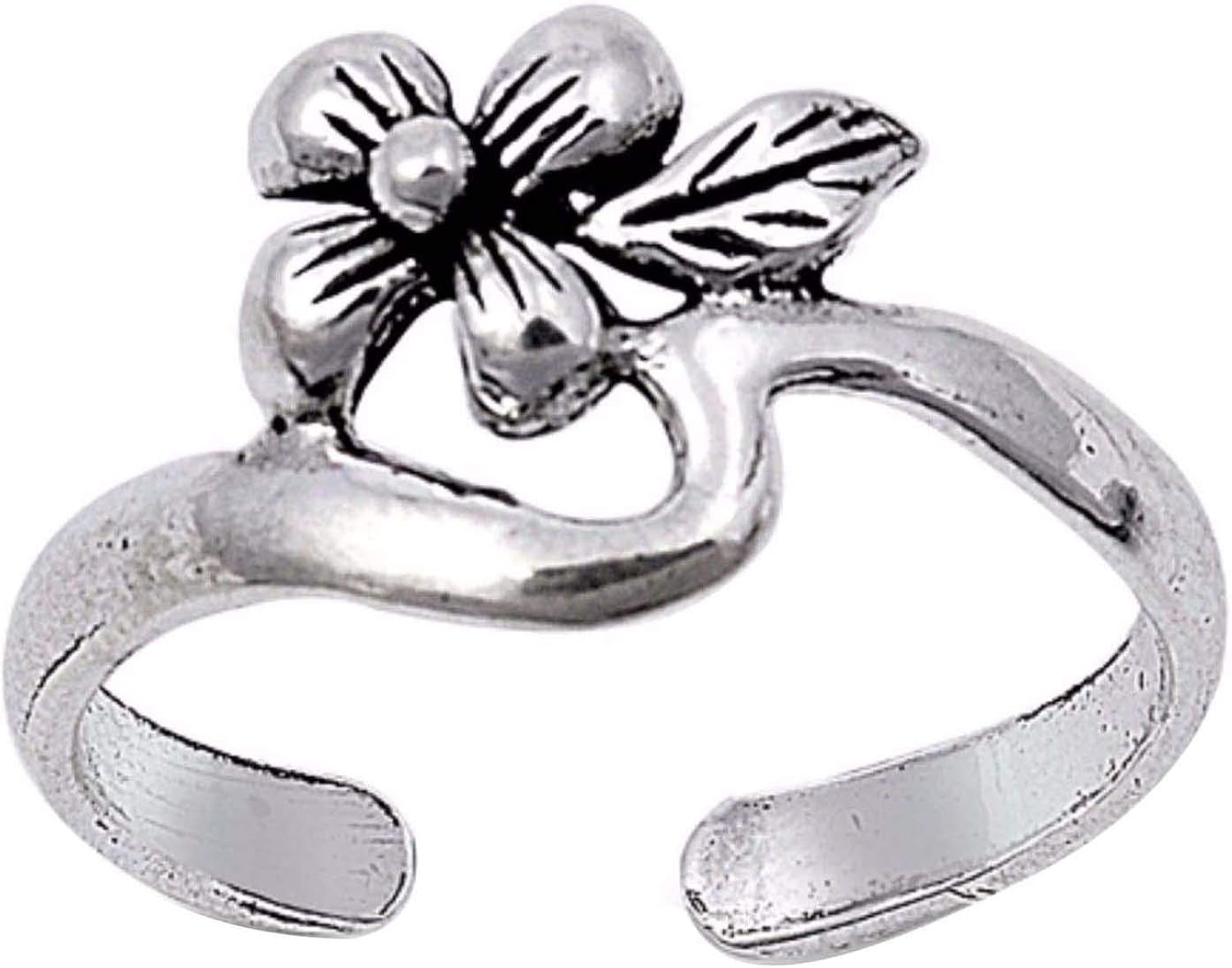 Amazon.com: Large Flower Adjustable Toe Ring For Women's In 14K White
