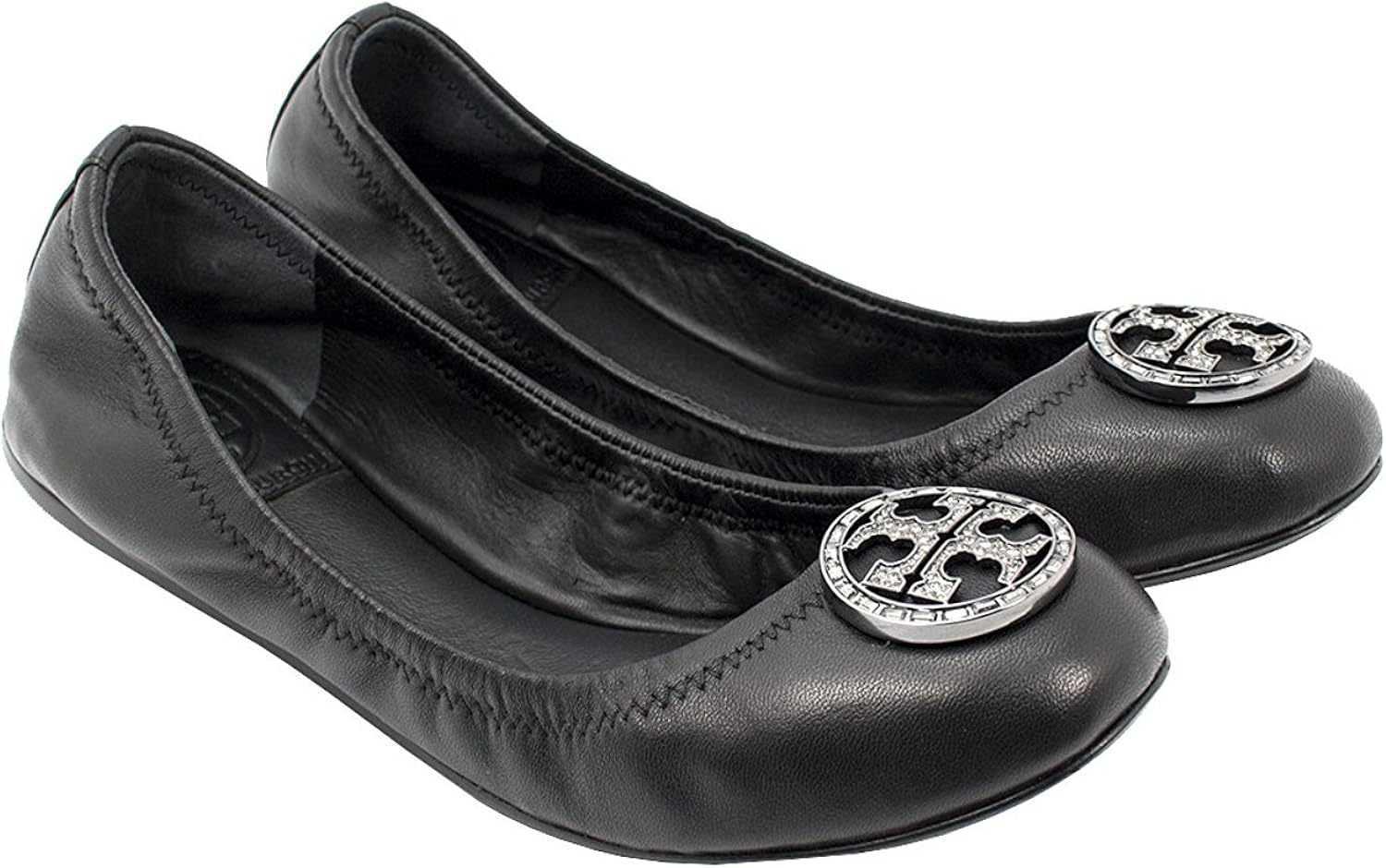 Amazon.com | Tory Burch Violet Ballet Flats, Mestico Leather, Black 5.5 | Flats