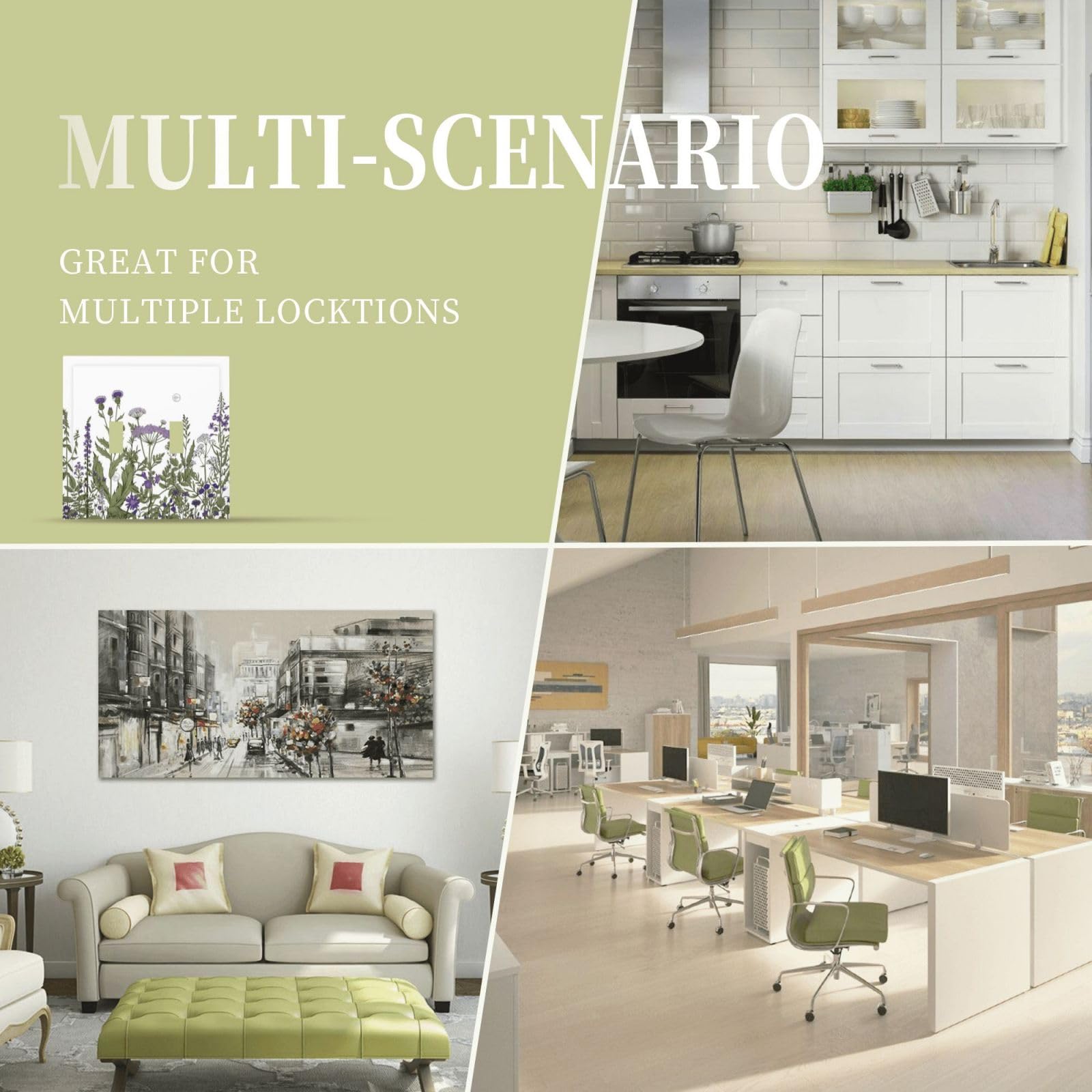 Vintage Botanical Purple Floral Lavender Green