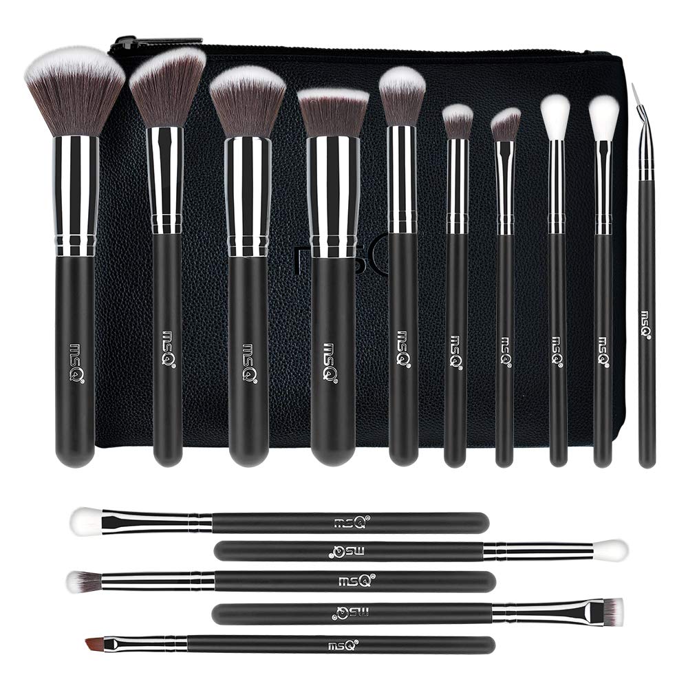 MSQ Makeup Brushes 15pcs Make Up Brush Set with Bag & Soft