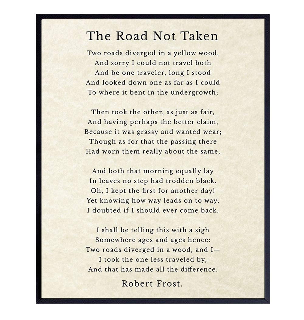 Robert Frost Quote Poetry Print Robert Frost Road Not Taken Road Less 