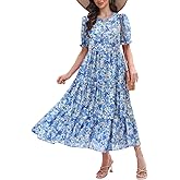 Ann Darling 2026 Women’s Floral Dress Casual Tiered Flowy A-Line Summer Dress with Pockets