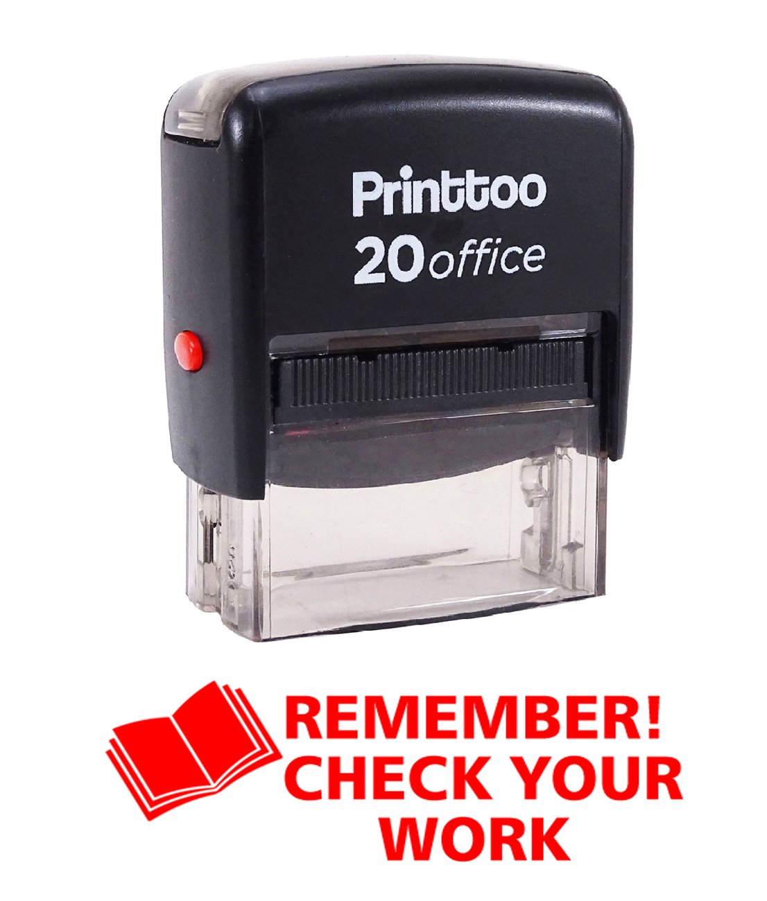 Printtoo Remember Check Your Work Self Inking Rubber Stamp Office Stationary Custom Stamp-Red