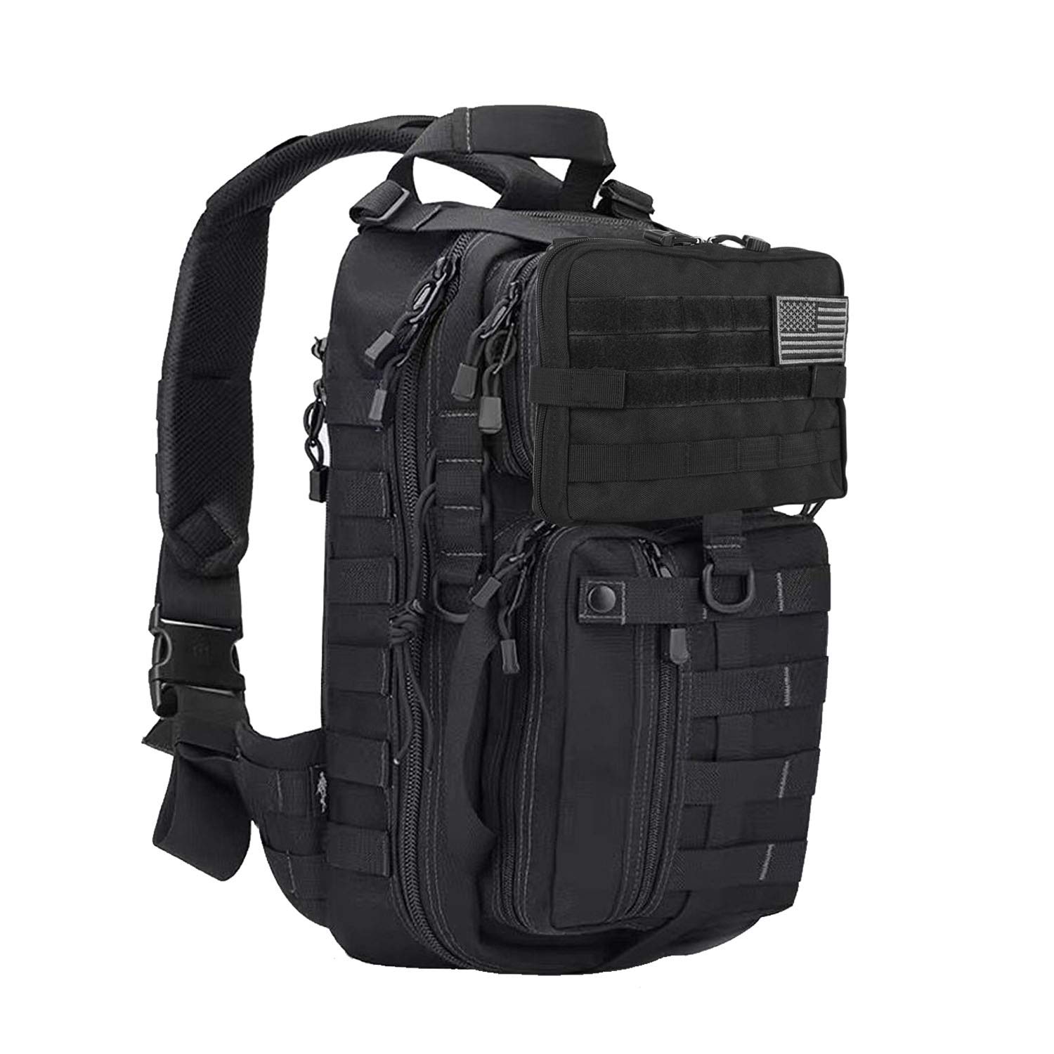 DELSWIN Tactical Molle Pouch - Medical ETM Utility Bag EDC Organizer Admin Pouch Tool Bag with Adjustable Strap & Emergency Blanket (Black)