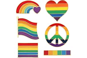 Tinsow Pride Gay Rainbow Flag Lapel Pins Enamel LGBT Lapel Pins Rainbow Brooch Decoration for Clothes and Bags (6)