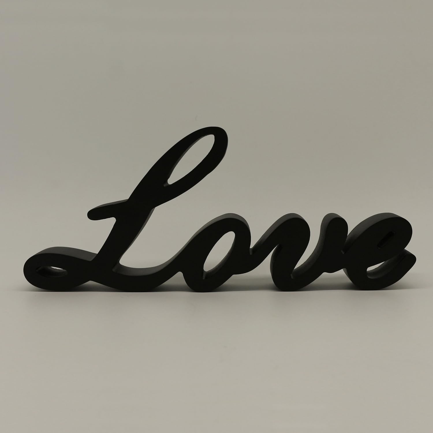 Cvhomedeco Black Wooden Words Sign Free Standing Love Desk Shelf
