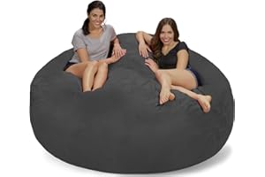 Chill Sack Bean Bag Chair Cover, 7-feet, Microsuede - Charcoal