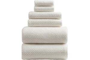HVMS Oversized Bath Towels Extra Large 40x80 Inches Bath Sheets for Adults Super Soft Quick Dry Highly Absobent Microfiber Shower Towels (White,6 Piece)…