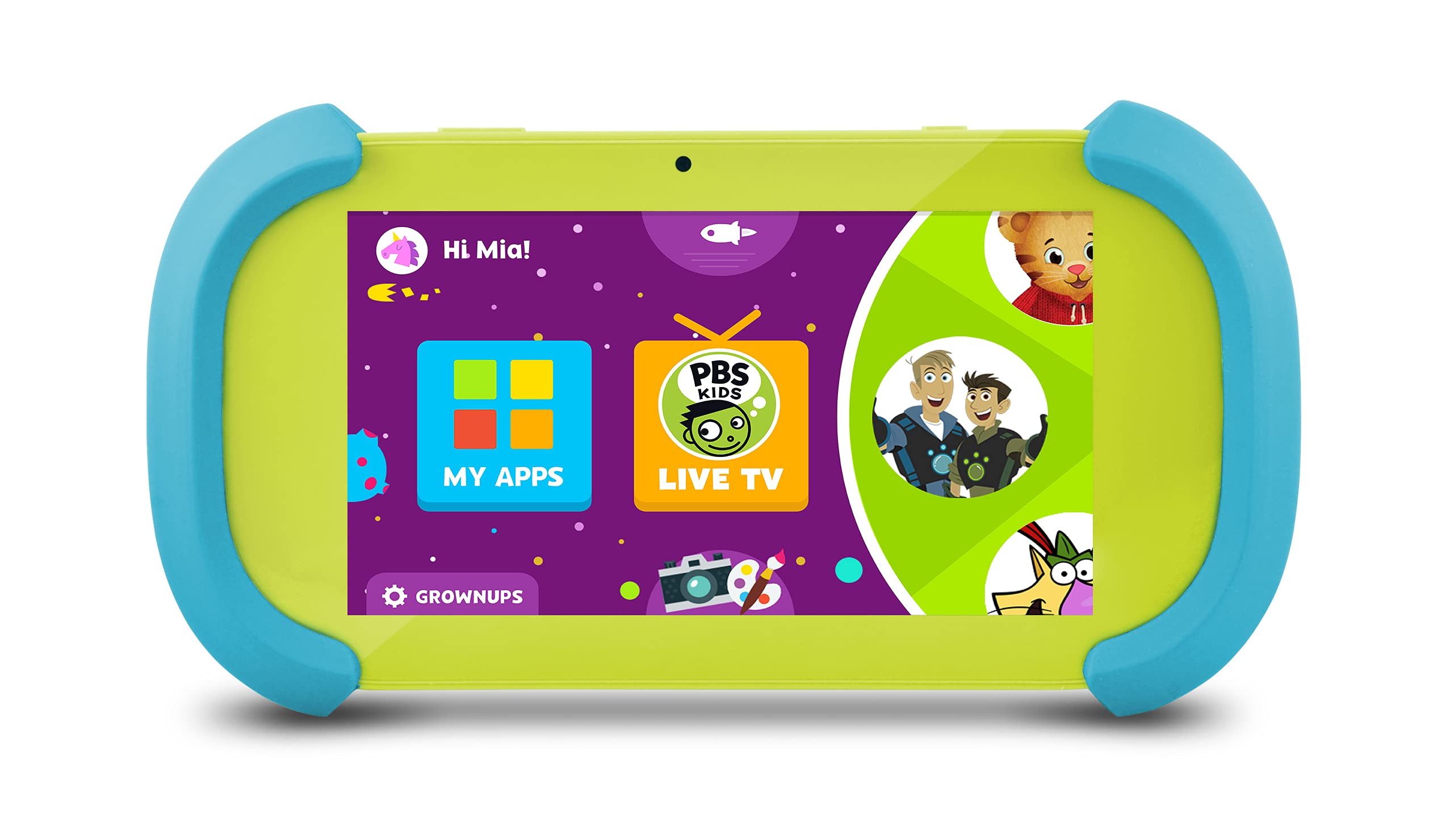 PBS Kids Playtime Pad+ 7" HD Kid-Safe Android Tablet + Live TV (PBSKD7200) - 2nd Generation in Green and Blue