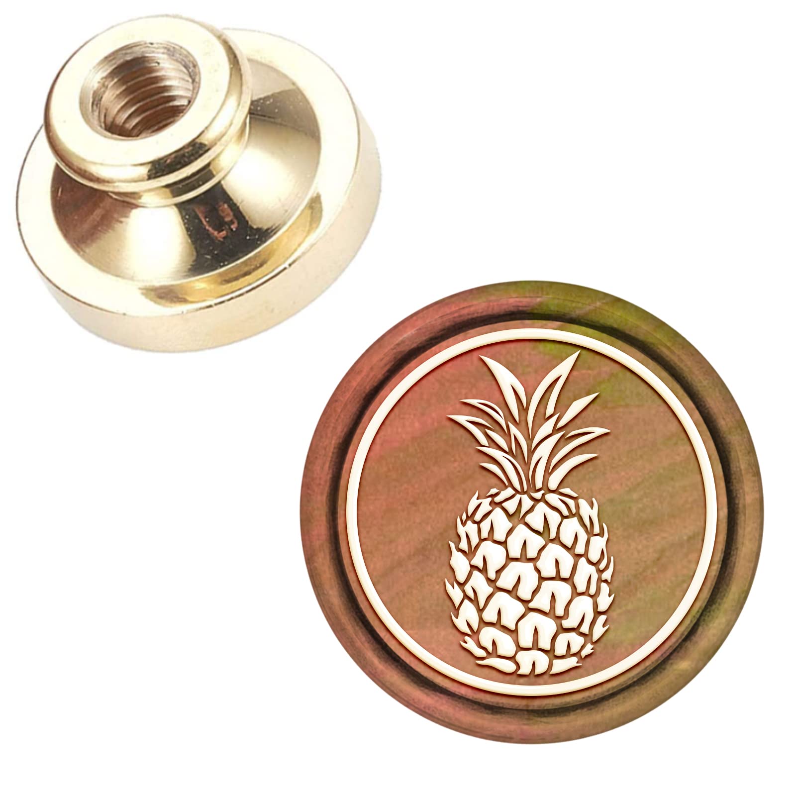CRASPIRE Wax Seal Stamp Head Pineapple Removable Sealing Brass Stamp Head for Creative Gift Envelopes Invitations Cards Decoration