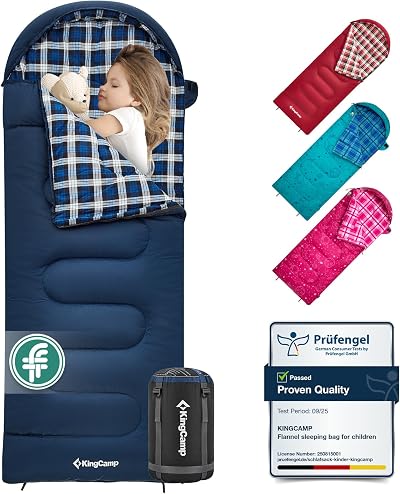 KingCamp Kids Sleeping Bag Flannel Liner 4 Season Lightweight 170x70cm