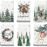 Artoid Mode Xmas Trees Pine Cone Reindeer Ornament Merry Christmas Kitchen Towels Dish Towels, 18x26 Inch Farmhouse Decoration Hand Towels Set of 6
