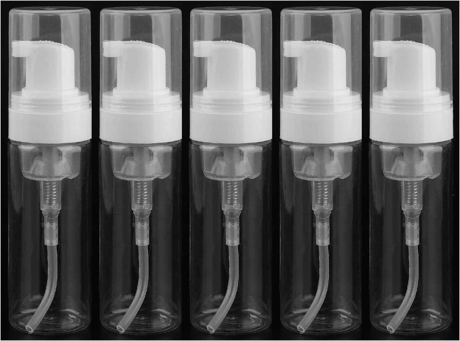 5X50ml Small Empty Pump Bottles, Hand Sanitizer Dispenser, Leak Proof Compact Portable, Refillable Hand Soap/Liquid/Lotion/Cosmetic Container Kit for Daily Use/Gym/Travel