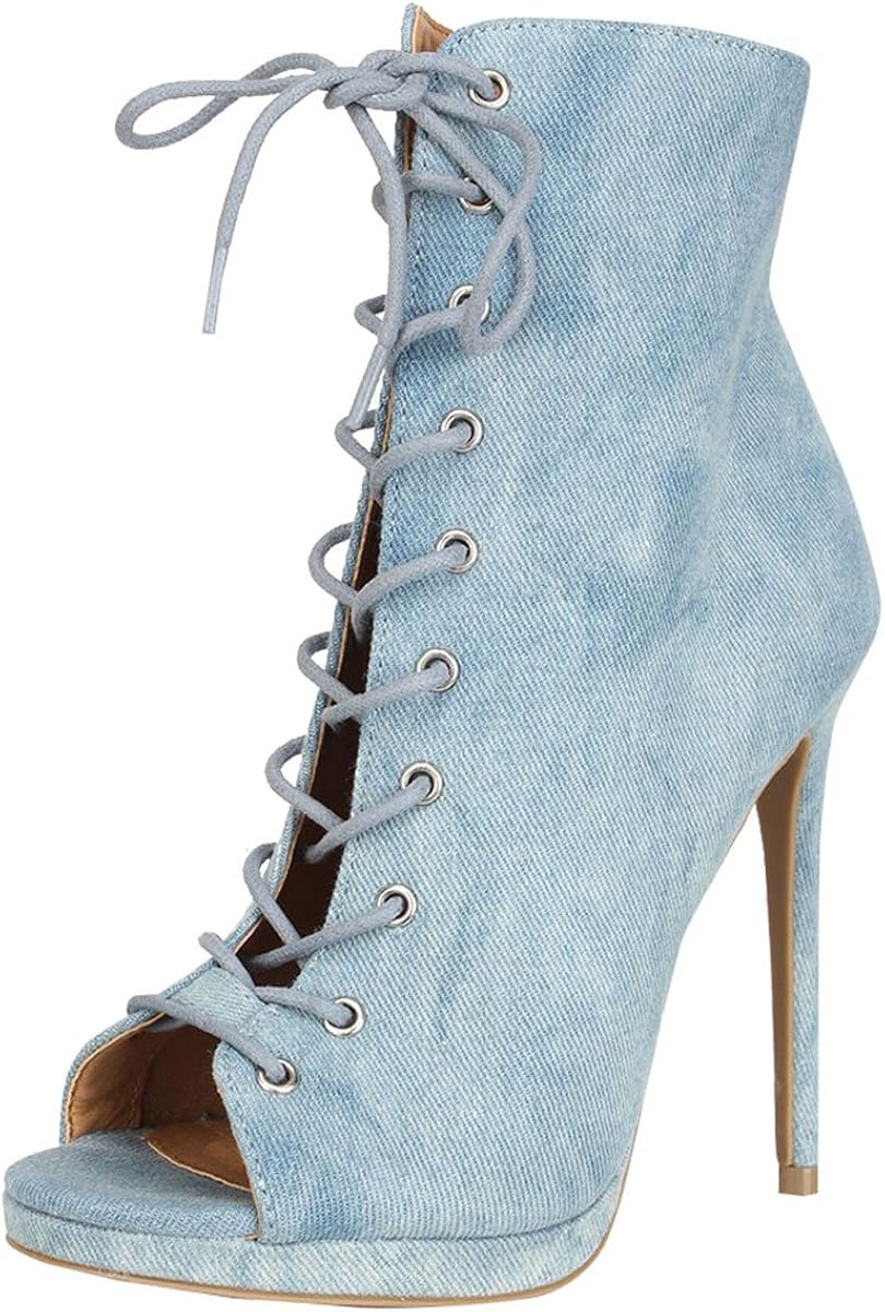 denim stiletto heels