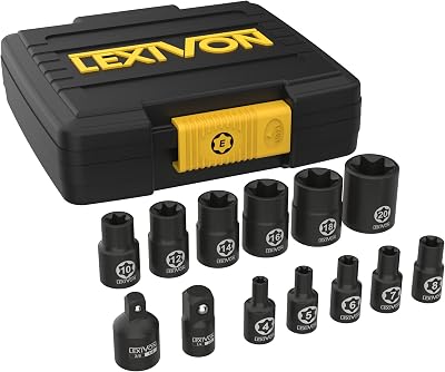 Lexivon E-Torx Socket Set 13-Piece Chrome Vanadium LX-147 E4-E20