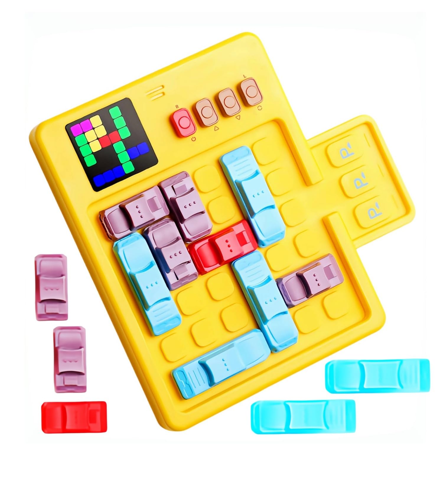 HLF Intelligent Car Huarong Road Speed ESCAPE Game Maze Puzzle 1500 Levels Desktop Brick Game Machine Jigsaw Blocks Automatic Parking Sensing Logic Thinking Kid's Toys Teens/Boys/Girls Gift