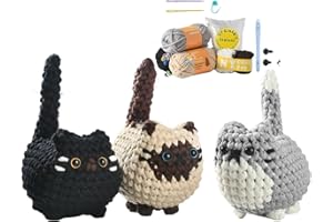 1pcs Crochet Kit for Beginners, Crochet Cat Beginner Crochet Kit for Adults, Crochet Animals Cat Crafts Crochet Kits, Easy Kn