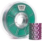 R3D Dual Color Silk PLA Filament, Co-Extrusion 3D Printer Filament 1.75mm, 30-370 mm/s High Speed PLA, Dimensional Accuracy +/- 0.02 mm, 1KG Plastic Spool (Silk Rose Red-Jade)