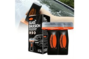 Q4 Glass Emulsion Oil Film Remover for Car Windshield & Home Shower Doors 2 Pack 100g | Streak-Free Cleaner + Protective Guar