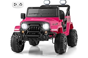 OLAKIDS Ride on Truck, 12V Battery Powered Electric Vehicle for Kids with Remote Control, Bluetooth, Power Display, LED Light