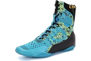 B LUCK SHOE Men's Boxing Shoes High Top – Lightweight & Breathable Training Shoes for Boxing, Kickboxing, MMA, Gym & Combat Sports LS198