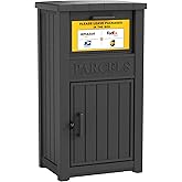 LHBGO Package Delivery Box with Sign, Lockable & Weatherproof Anti-Theft Parcel Delivery Box for Porch, Curbside, Patio，Black