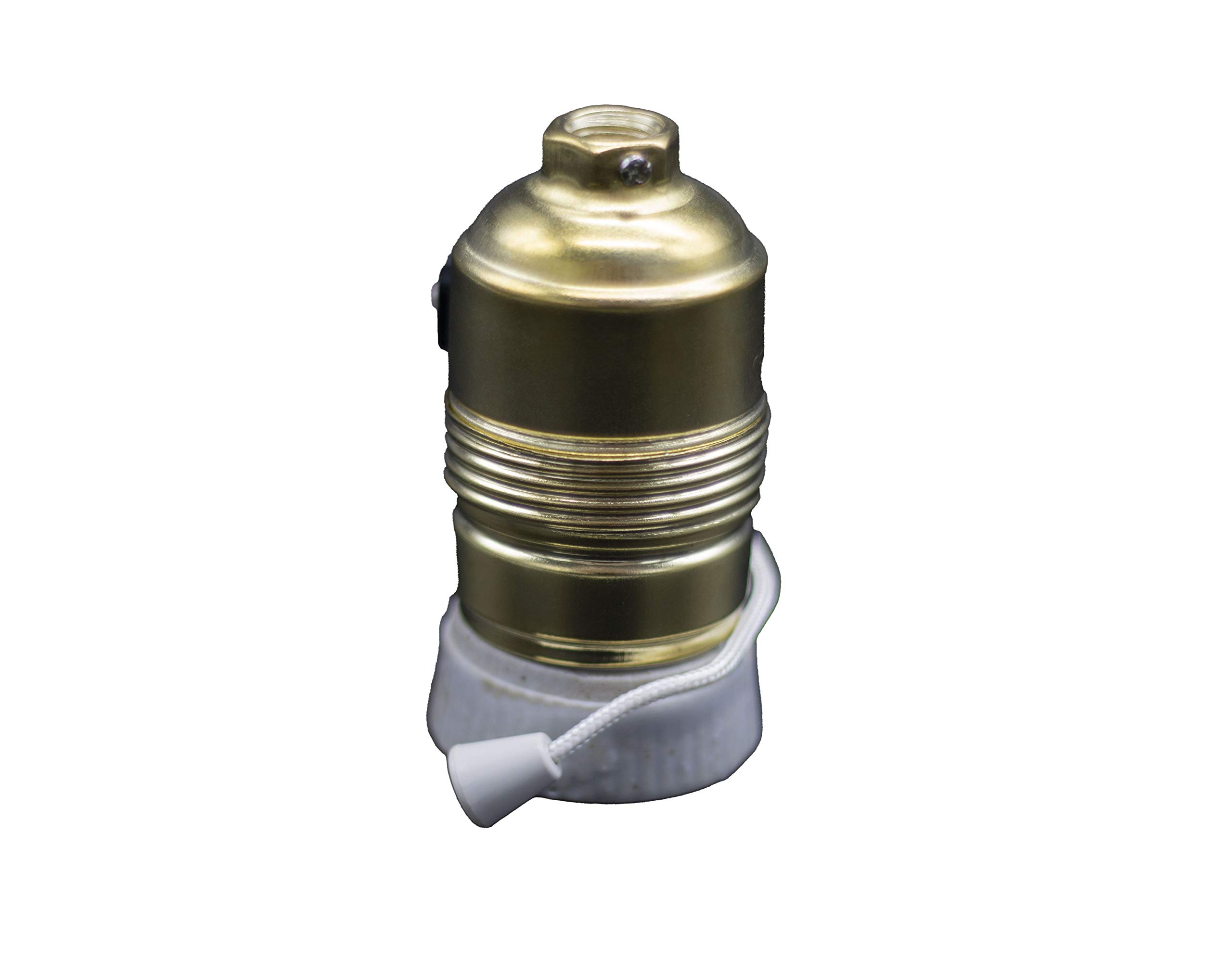 Prendeluz - Brass plated lamp holder, chain switch.