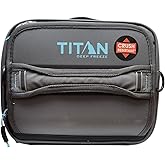 Arctic Zone Titan Fridge Cold Crush Resistant Expandable Lunch Bag - With Reusable Gel Ice Packs Plus Food Container Set - Gray and Blue