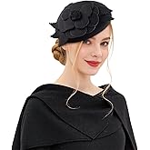 Comott Beret Hats for Women Wool Fashion Blend French Beret for Men and Women Costume Party Fascinators