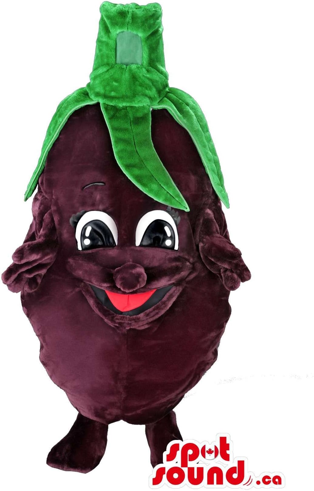 Eggplant Vegetable Mascot SpotSound US With Fun Face And Tongue