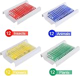 BOJACK 48 PCS Prepared Microscope Slides Set Animals Insects Plants Flowers ABS view 2