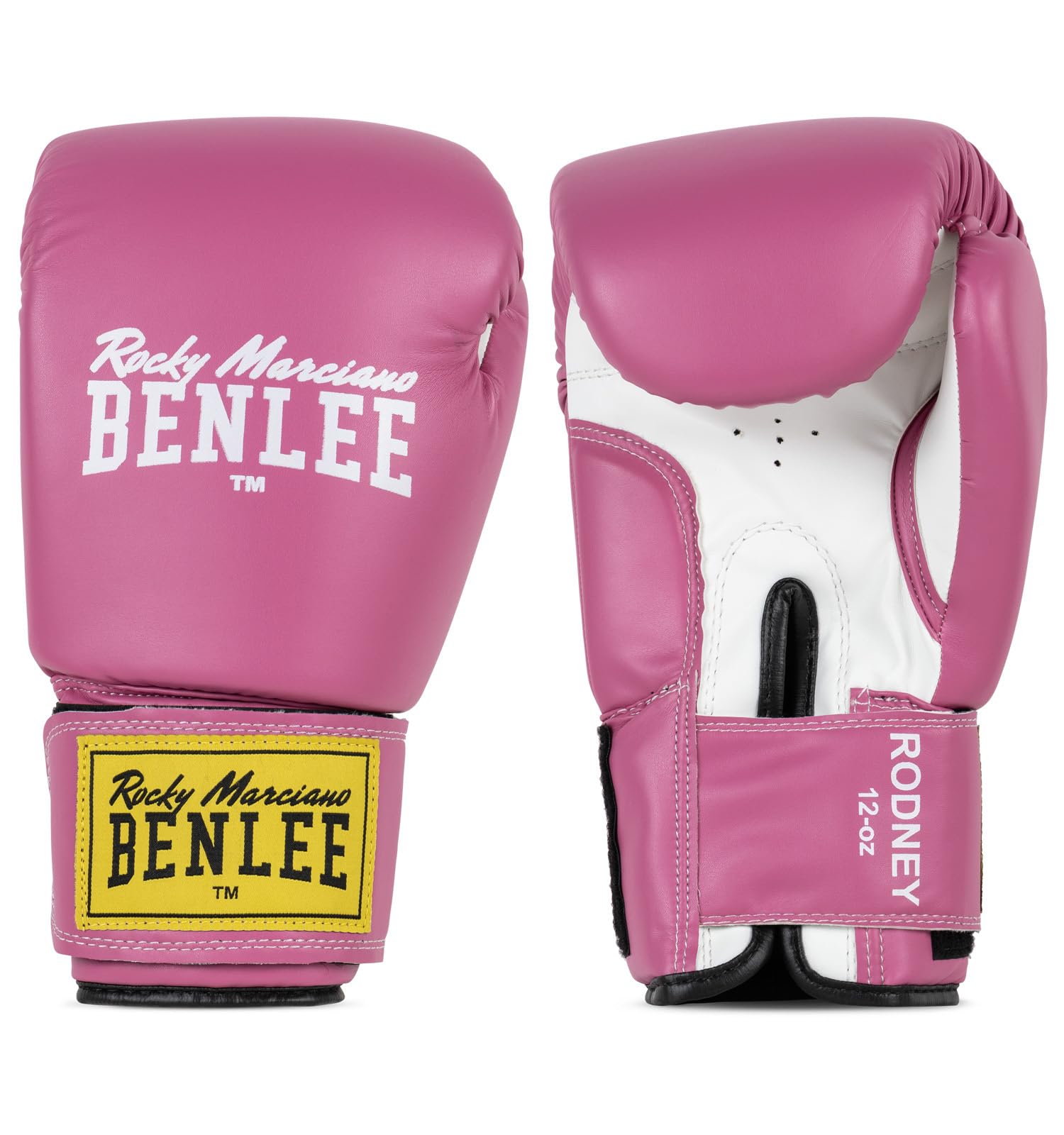 Benlee Boxing Gloves Faux Leather Rodney, Size:14 oz, Color:pink/white