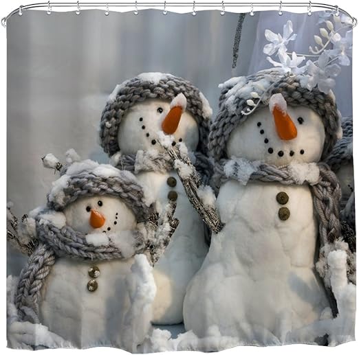 Amazon Com Qiyi Christmas Snowman Shower Curtains Bathroom