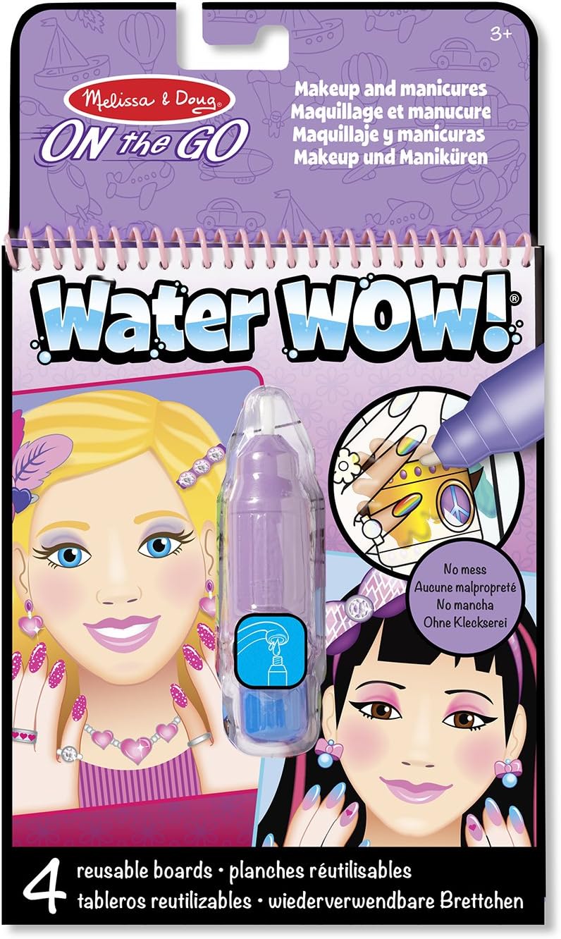 Melissa & Doug On The Go Water Wow! Reusable Water-Reveal Activity Pad - Makeup and Manicures