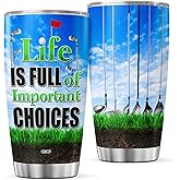 CUBICER Golf Coffee Tumbler Golfer Travel Mug With Lid Birthday Gifts For Women Men Teenagers Wife Husband Him Her Sports Insulated Cup Stainless Steel Tumblers Cold Drinks Funny Sayings