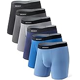 DAVID ARCHY Men's Underwear Boxer Briefs Cotton Comfortbale Soft Breathable with Fly Underwear for Men 6 Pack