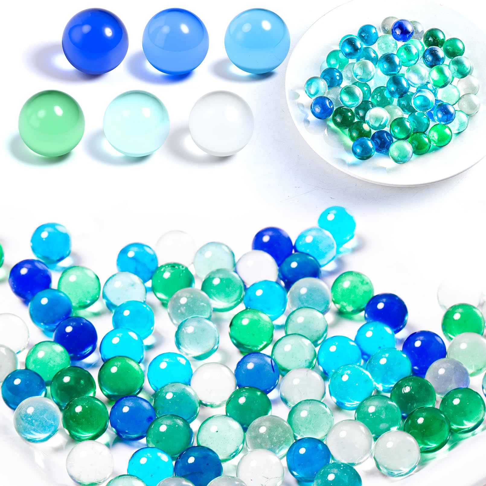 Photo 1 of RAIHOMKIT 1000 PCS Marbles Bulk, 0.63 Inch Round Marble for Beads Marbles Games, Glass Marble for Vase Fillers Fish Tank DIY Home Decoration, 6 Colors Mixing