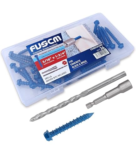 Hillman 3/16" X 2-3/4" Concrete Screw Anchor – Hex Washer Head Tapper, 20-Pack For Masonry