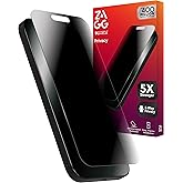 ZAGG Glass Elite Privacy Screen Protector for iPhone 16 Pro - 2-Way Privacy Filter, Ultra-Strong Tempered Glass, 5X Stronger, Smudge-Free, Easy Install, InvisibleShield, Recycled Content