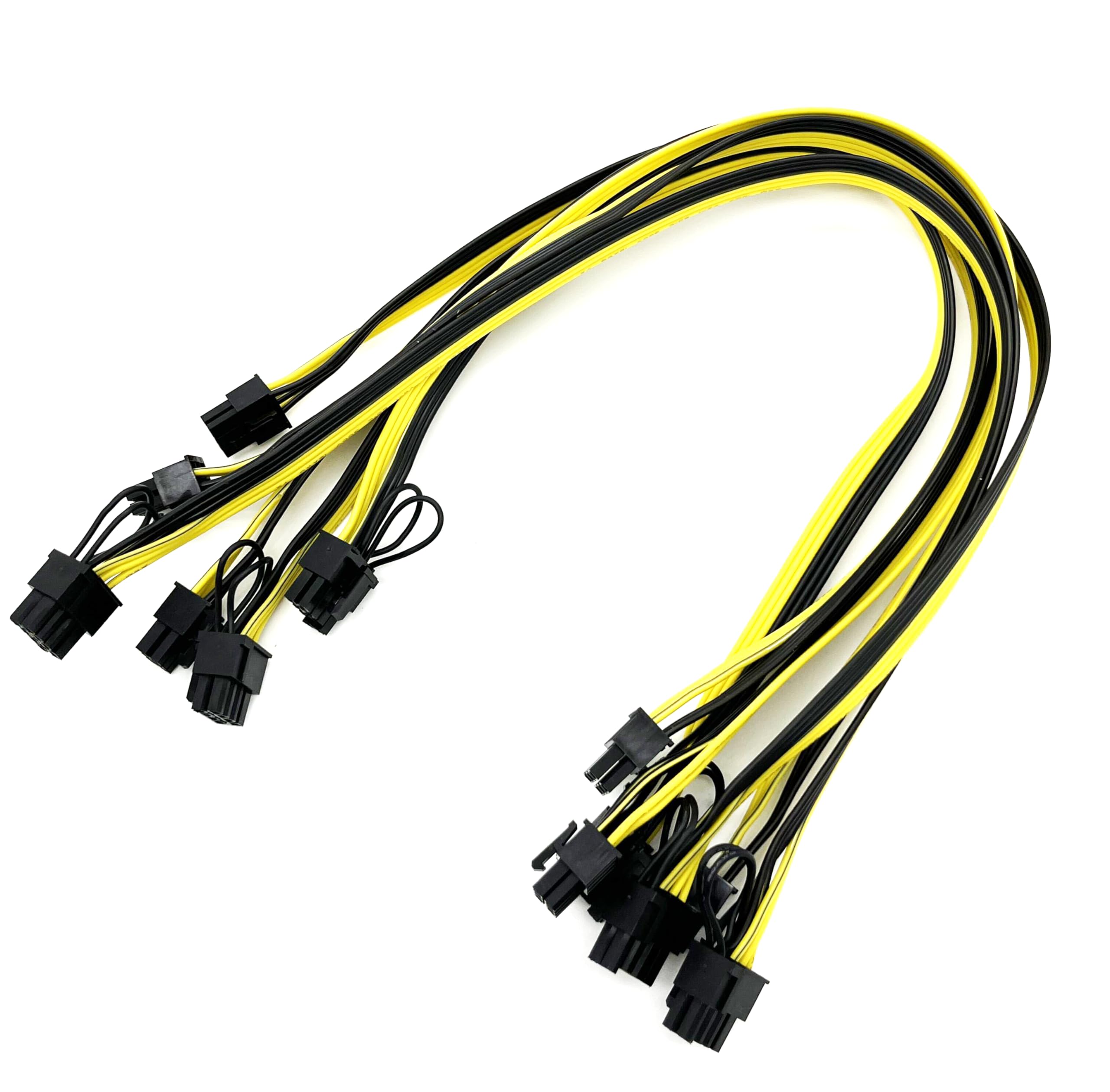 6x 6 Pin PCI-E to 8 Pin(6+2) PCI-E (Male to Male) GPU Power Cable (50cm),Not Include Card