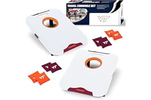 Wild Sports NCAA Pro Football All-Weather Cornhole Set - Travel Bean Bag Toss Set Includes 8 Bean Bags
