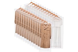 AVLA 50 Pack Plastic Garment Bags, Clear Dry Cleaner Bags, Dry Cleaning Hanging Clothes Cover, Transparent Coat Suit Dust Cover Protector Bag for Closet Storage, Home, Laundry, Laundrette, 23 x 59 In
