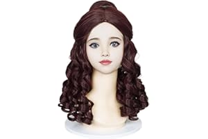 Wiggy Mermaid Brown Princess Wig with Bun Long Curly Wig + Cap for Halloween Costume Cosplay