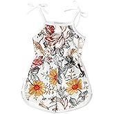 Aimsbveo Baby Girls Summer Romper Spaghetti Strap Toddler Girl Shorts Jumpsuit Playsuits Outfits for 12M-5T