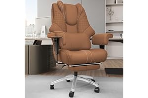 600 lbs Big and Tall Ergonomic Office Chair with Footrest,Computer Gaming Chair with Folding Armrest and Lumbar Support Adjus