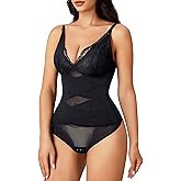 Rosemary Kiss Shapewear Bodysuits for Women Lace Shapewear Tummy Control V Neck Built in Bra Thong Bodysuit Corset