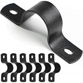 AGUTEA Black U-Clamps 3/4 INCH Metal Pipe Clamps 2-Hole U-Brackets Suitable for DIY Pipe Fixing (Pack of 6)