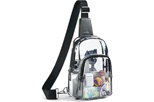 LATMAP Clear Bag for Stadium Events Large Clear Sling Bag for Women Men Crossbody Fanny Pack Backpack Chest Daypack