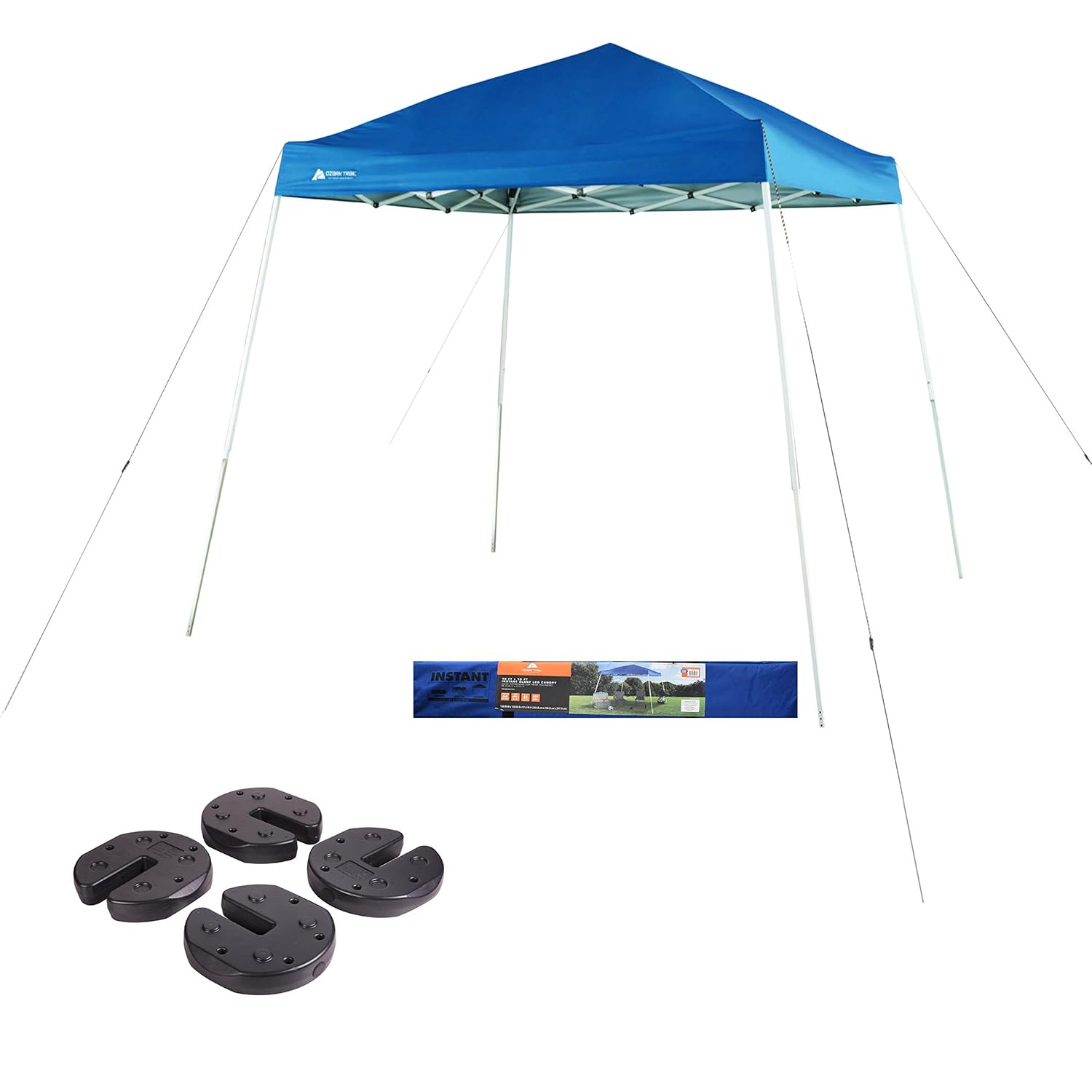 OZARK TRAIL 10' x 10' Slant Leg Canopy with US Weight 30 lb. Tailgater Canopy