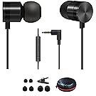 In-Ear Earphones,Wired HIFI Stereo Headphones,Earbuds with MIC&Remote Control,Carry Bag,for 3.5mm Interface Devices,iPhone 6s Plus/6s/iPad/Macbook,Galaxy S9/S9+,S8 Plus/Note8&More[Black]